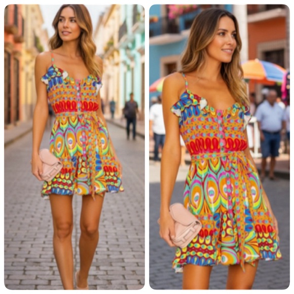 Alexis Dresses & Skirts - ALEXIS SIRSHA GOGO MULTI COLOR MINI DRESS SIZE MEDIUM